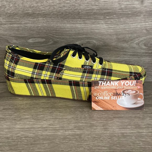 Vans Authentic Platform Patent Plaid Yellow NWB - Picture 4 of 10